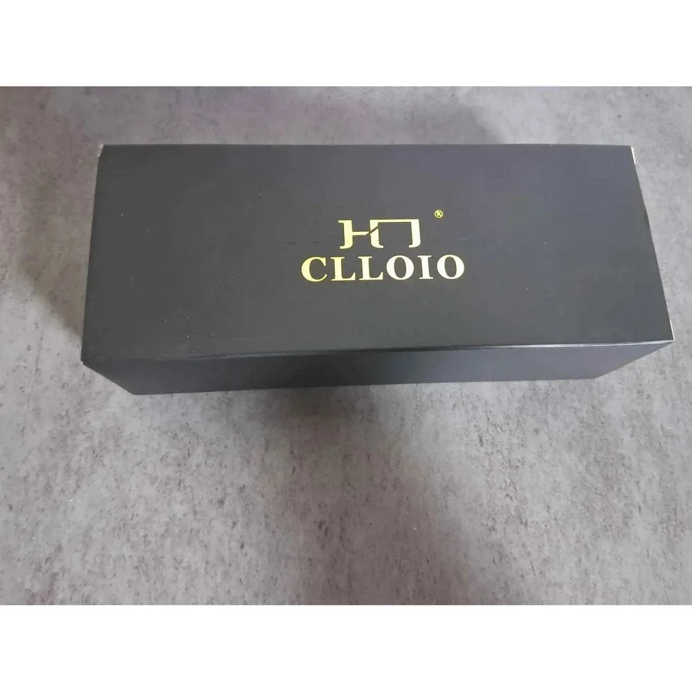 CLLOIO Photochromic Sunglasses Men Geometric Aviator Metal Frame Dark Grey Lens